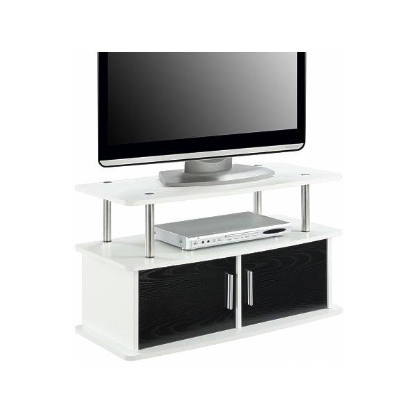 White 2 Door TV Stand with Cabinets E965287