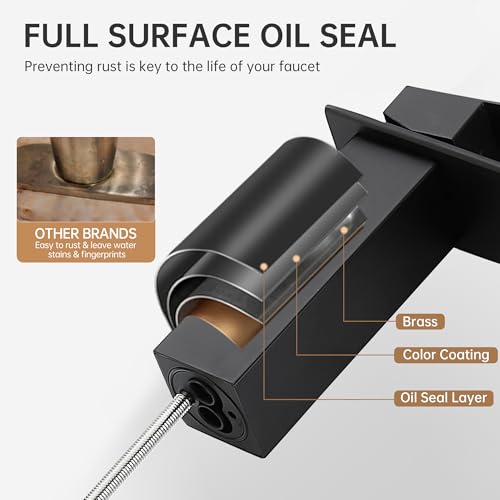Tall Matte Black Vessel Sink Faucet F1580