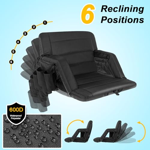 2 Pack Wide Folding Stadium Seats with Back Support and Cushion G50205