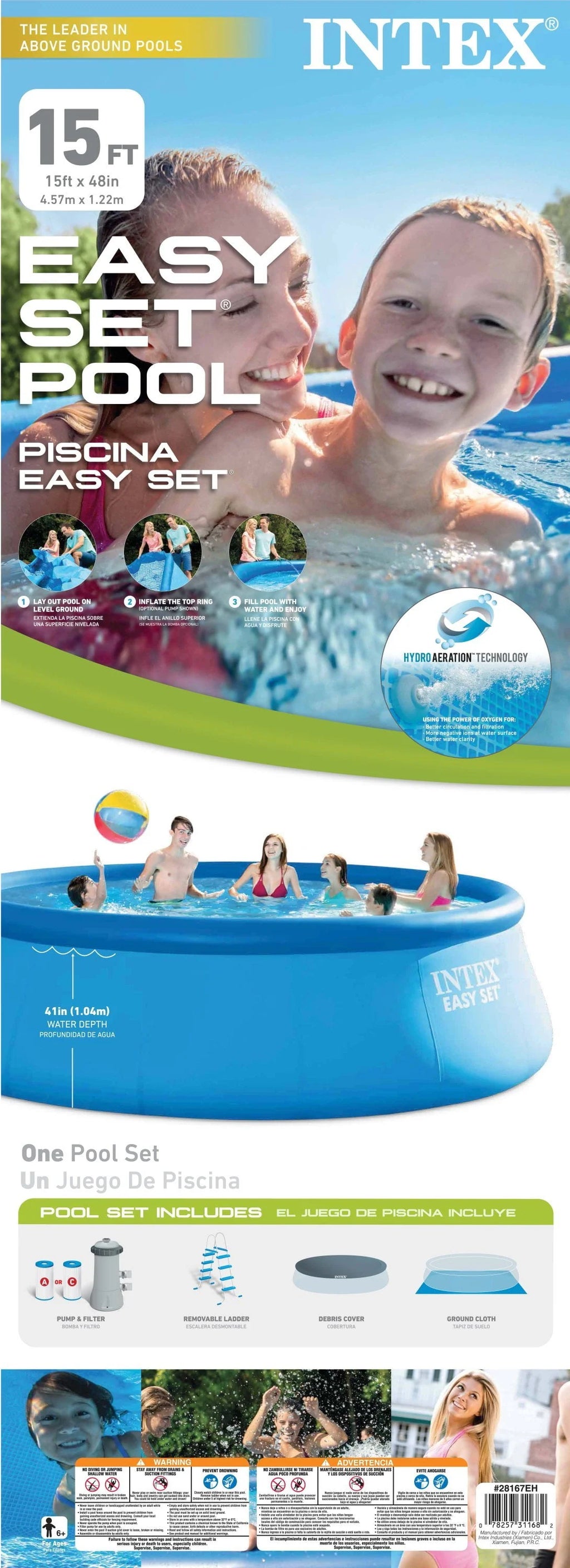 Above Ground Swimming Pool with Ladder and Pump J244
