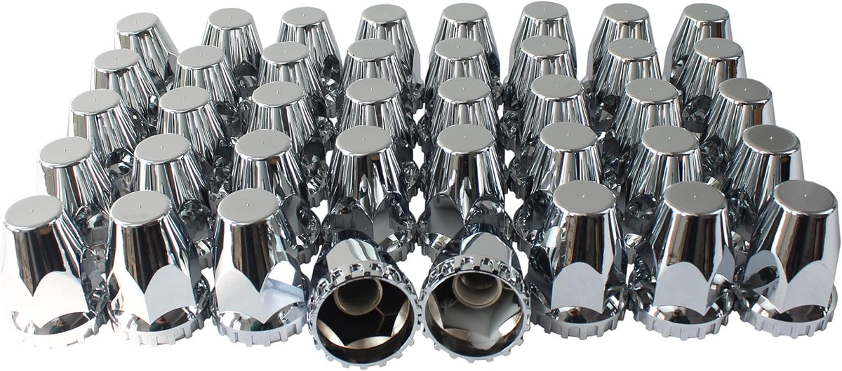 60 Pc Chrome ABS Plastic Screw on Lug Nut Covers with Flange J69368