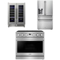 36 Gas Range, Refrigerator and Wine Cooler L402