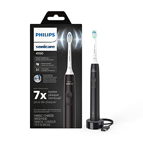 Rechargeable Electric Toothbrush with Pressure Sensor, Black J838