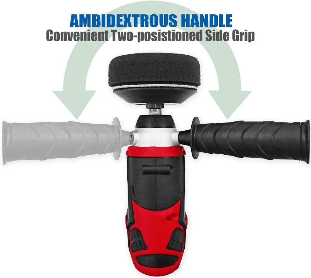 12V Cordless 3" Mini Polisher Tool Set with 2 Li-ion Batteries, Charger, and Accessory Kit I119