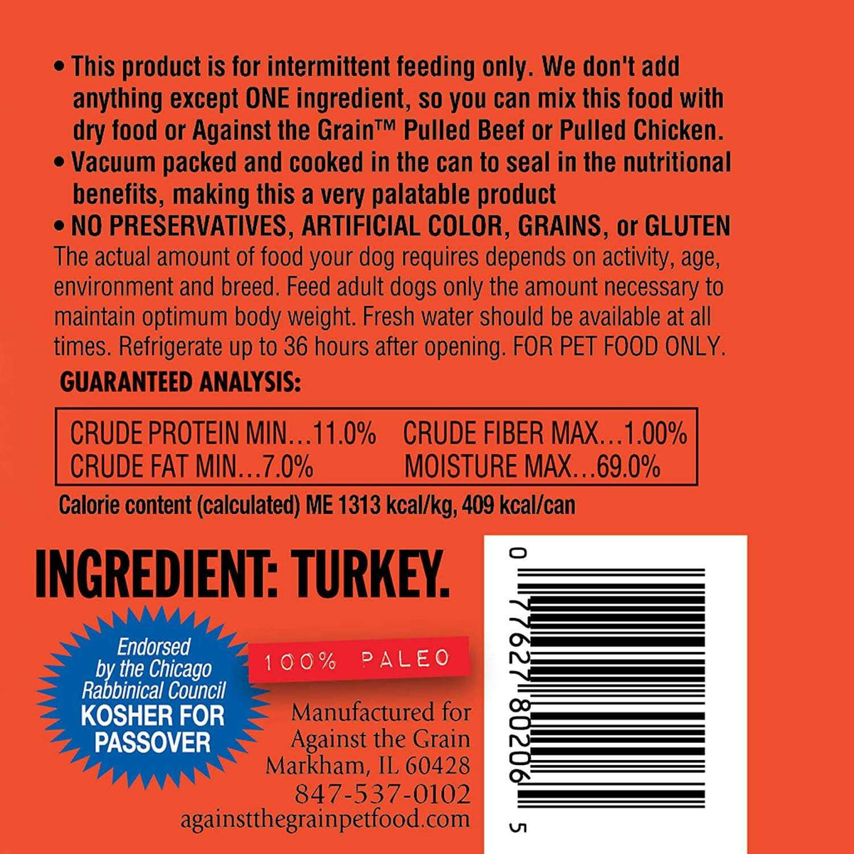 Turkey Canned Dog Food K556