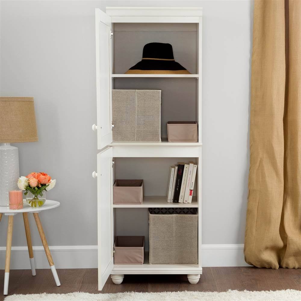White Wash 2-Door Narrow Storage Cabinet U922637