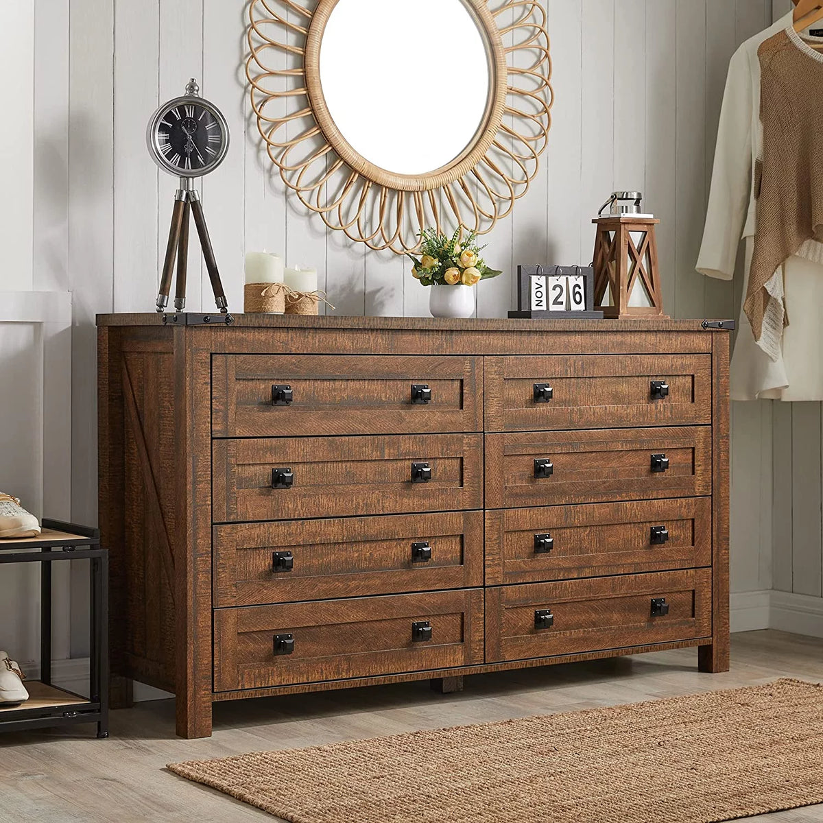8 Drawer Wood Dresser B5257