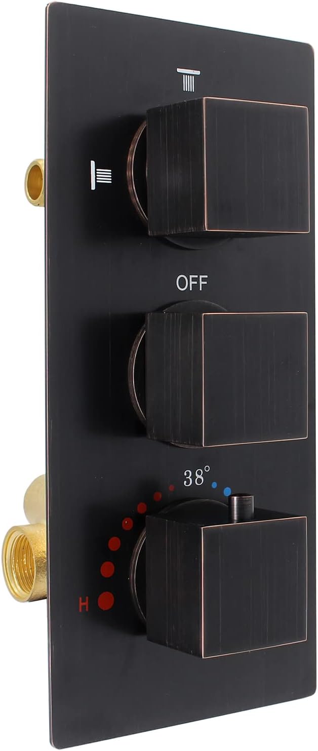 Matte Black 3 Way Brass Shower Valve Z7236