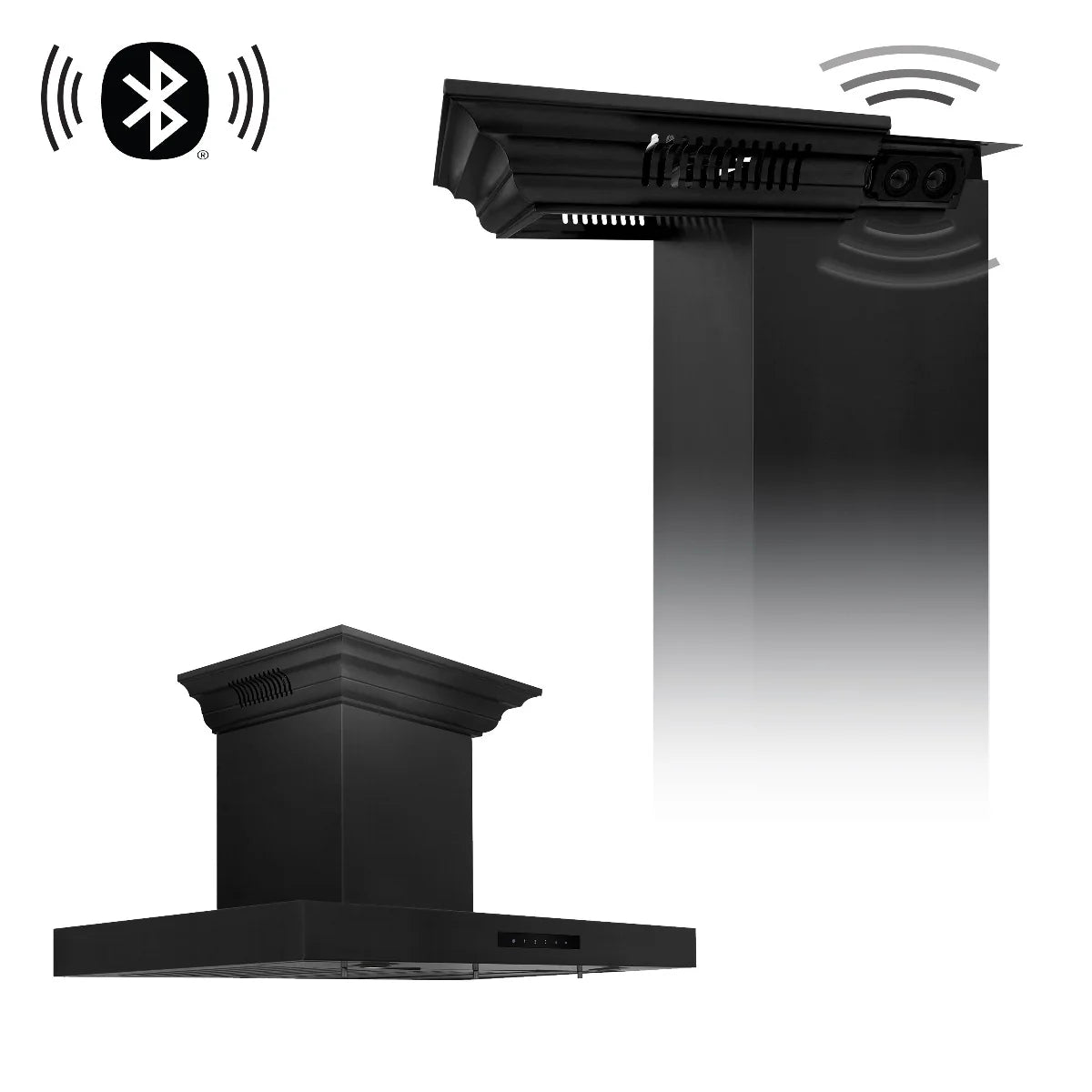 36 in. Wall Mount Range Hood in Black Stainless Steel T466