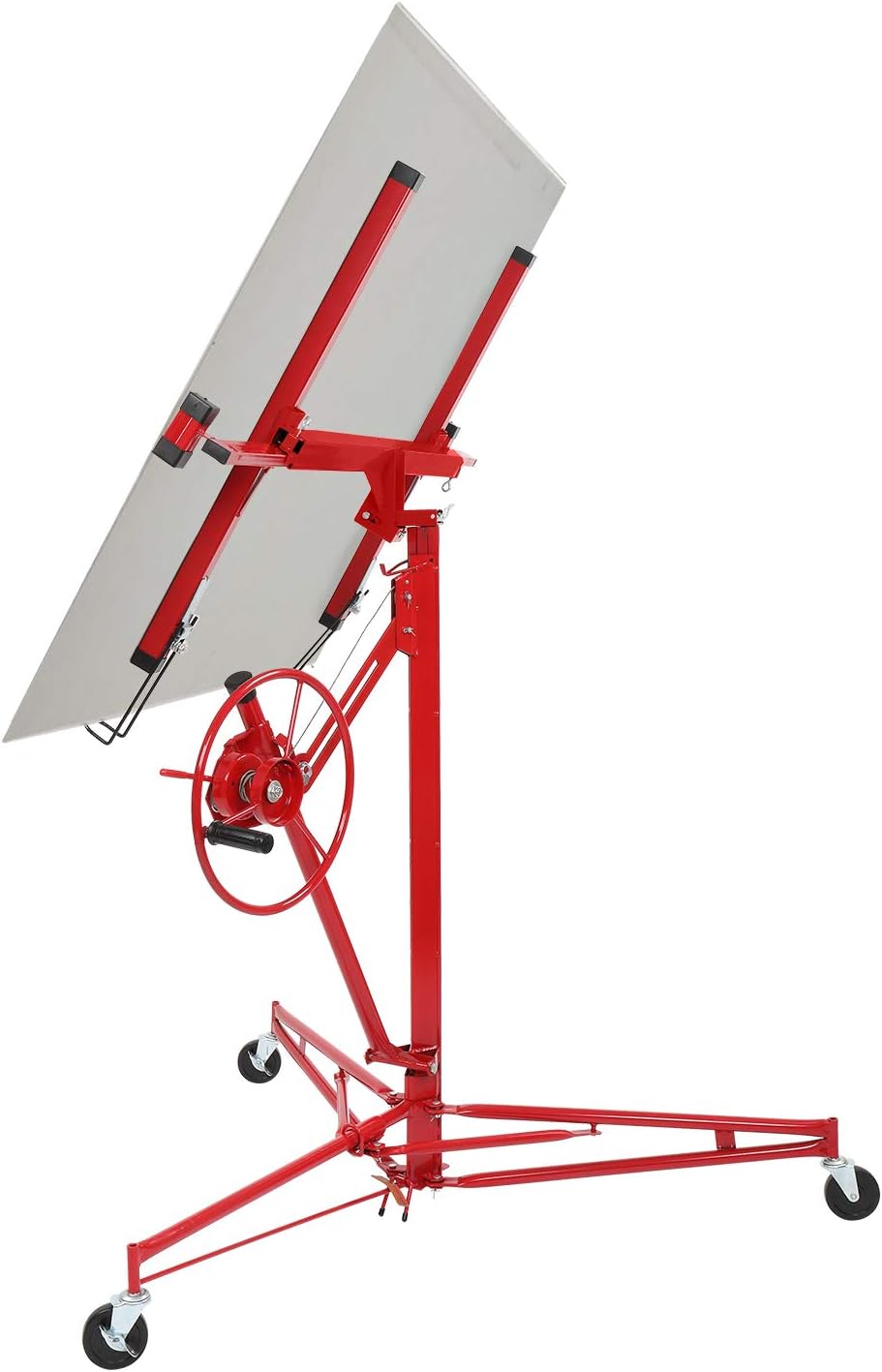 11 FT Drywall Lift Portable Panel Hoist with Adjustable Telescopic Arm Lockable Caster Wheel P1871