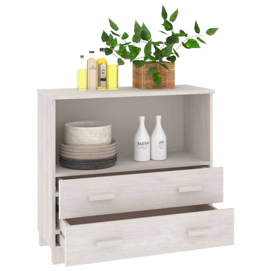 White Solid Wood Pine Sideboard A76691