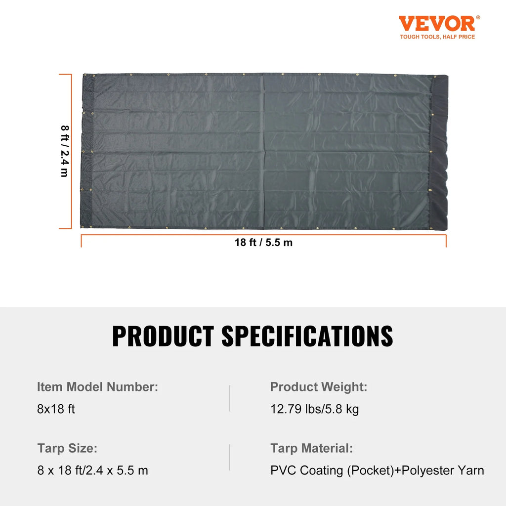 8 x 18 ft PVC 18oz Dump Truck Tarp Mesh Tarp B84183