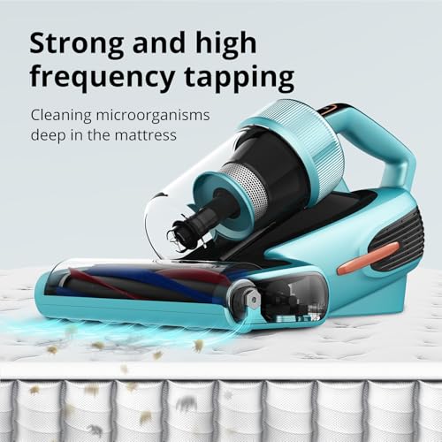 Mattress Vacuum Cleaner with UV-C & Ultrasonic & 5s Quick Heating, 16Kpa Suction 480W Handheld Vacuums with HEPA T1300