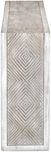 Bone White Carved Console Table N95397