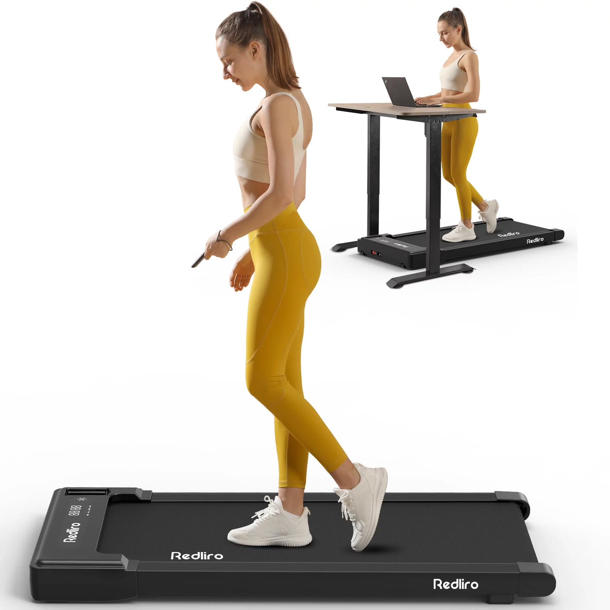 White 2.25HP Walking Pad Treadmill W808477