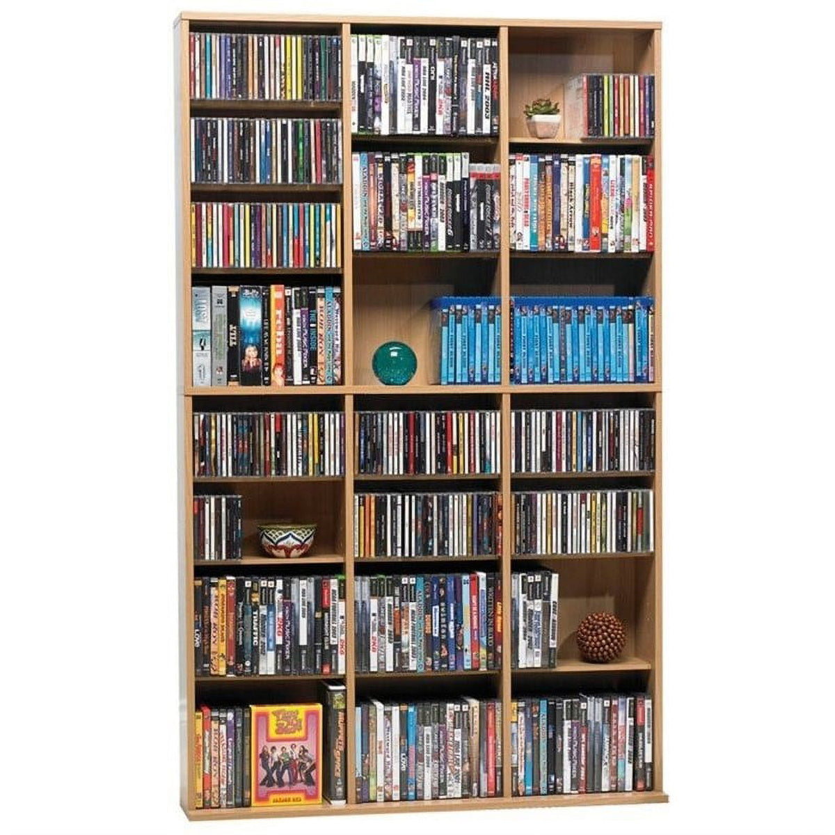 Triple Slim Multimedia Storage Rack in Maple T505096
