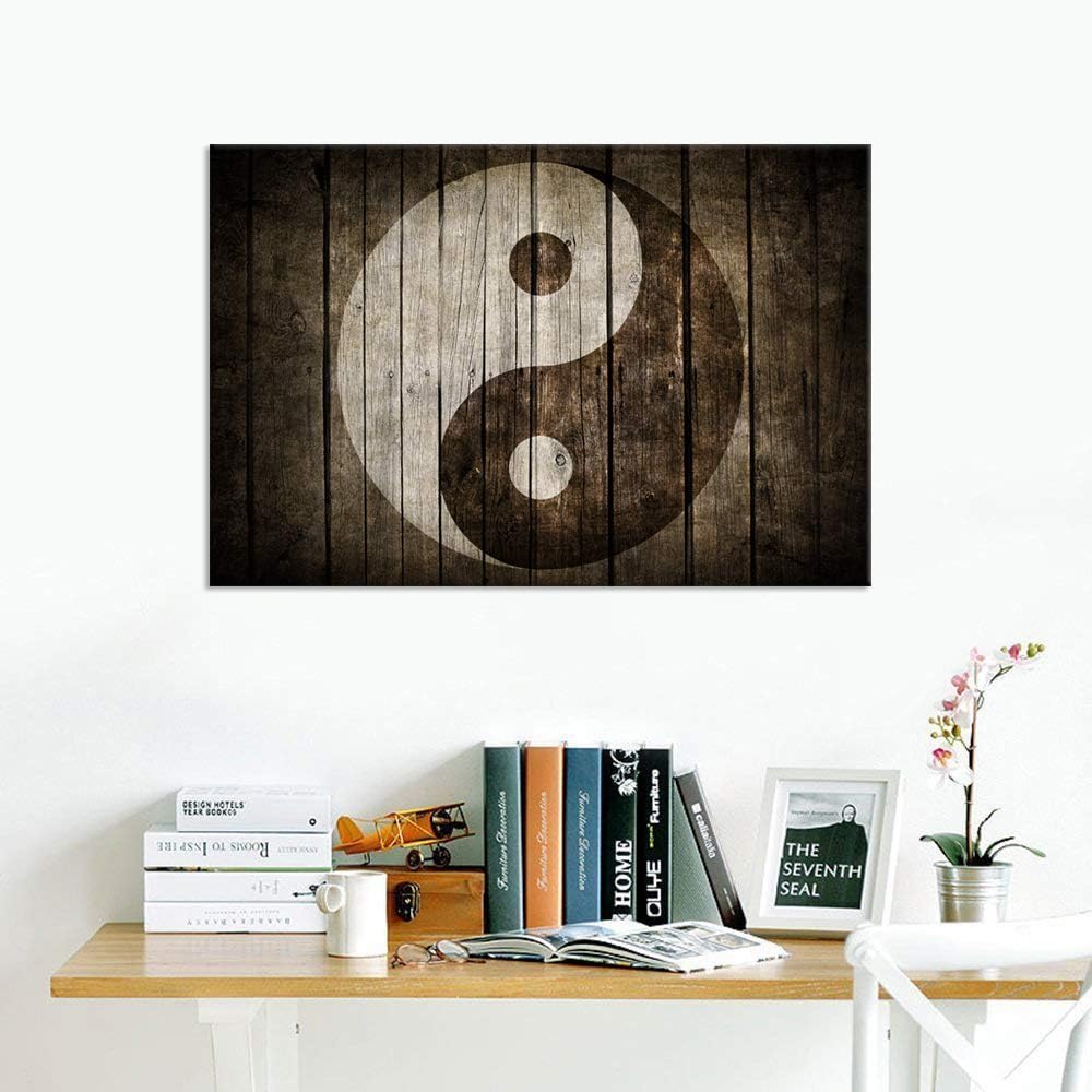 Black and White Yin Yang Symbol Canvas Print 24x36 J869299