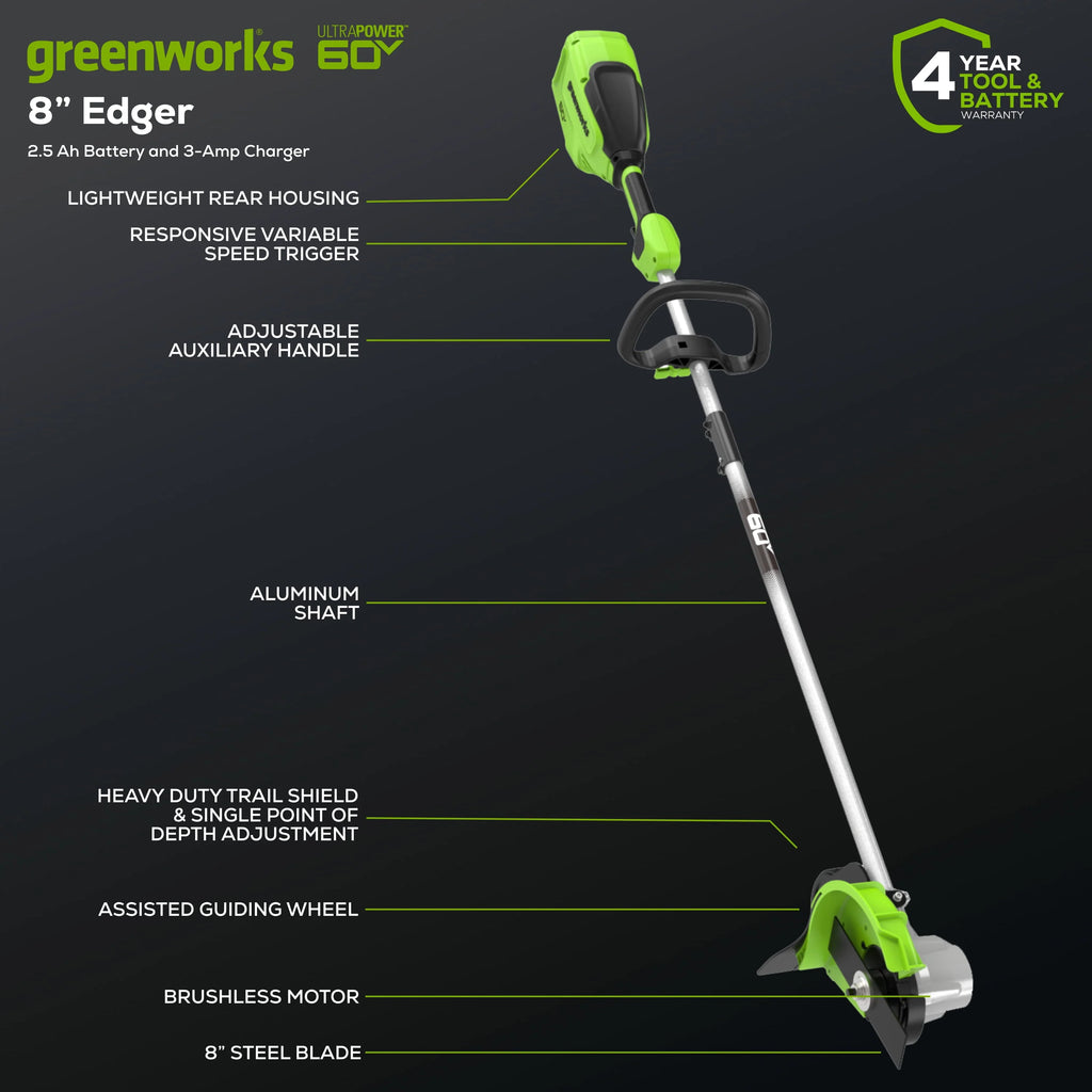 60V 8 Edger with 2.5 Ah Battery & Charger S125862