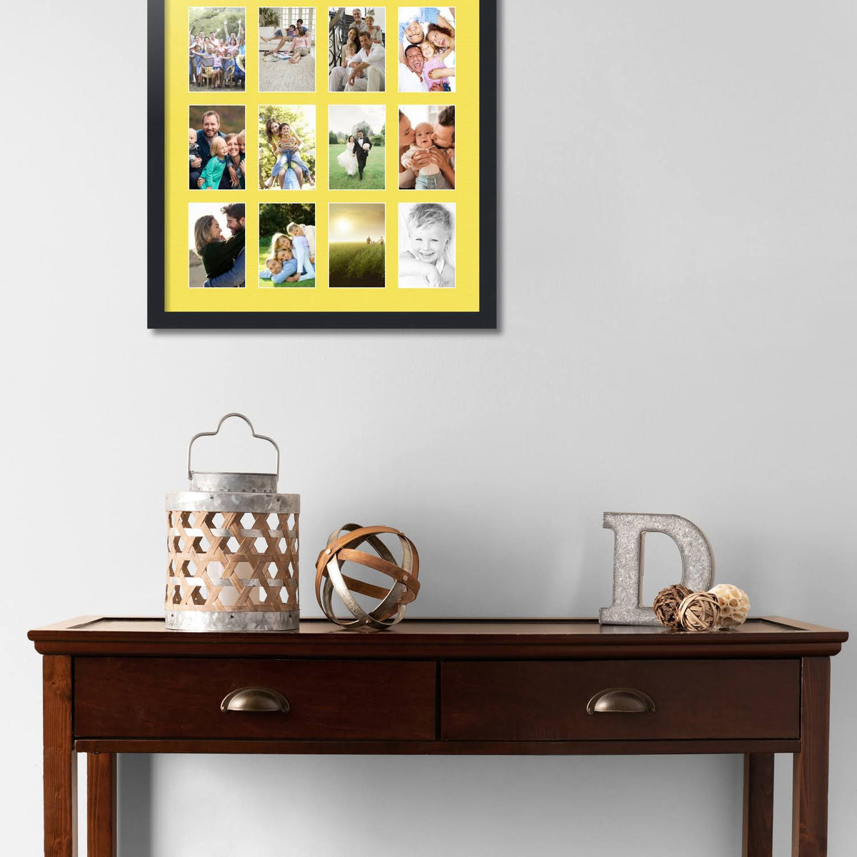 Satin Black Picture Frame with 12 openings for 4x6 Photos J423