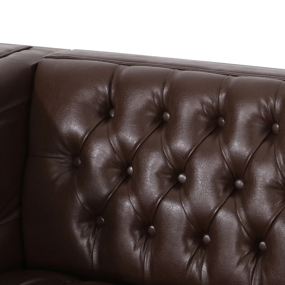 Dark Brown Faux Leather Sofa U1606