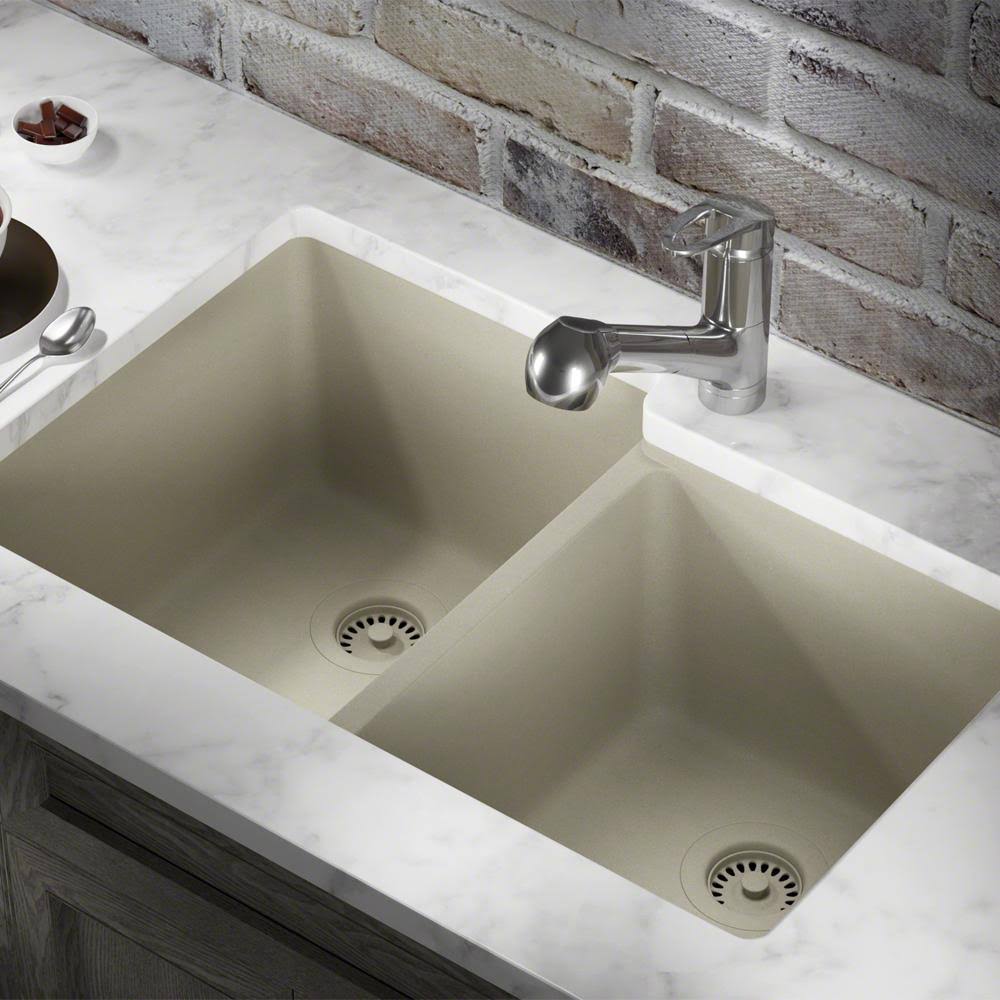 Quartz Granite Double Basin Undermount Kitchen Sink Y334