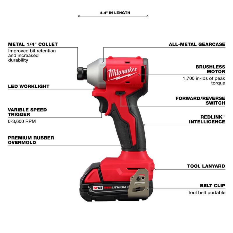 18V Lithium-Ion Brushless Cordless Compact Drill/Impact Combo Kit (2-Tool) with Oscillating Multi-Tool C64792