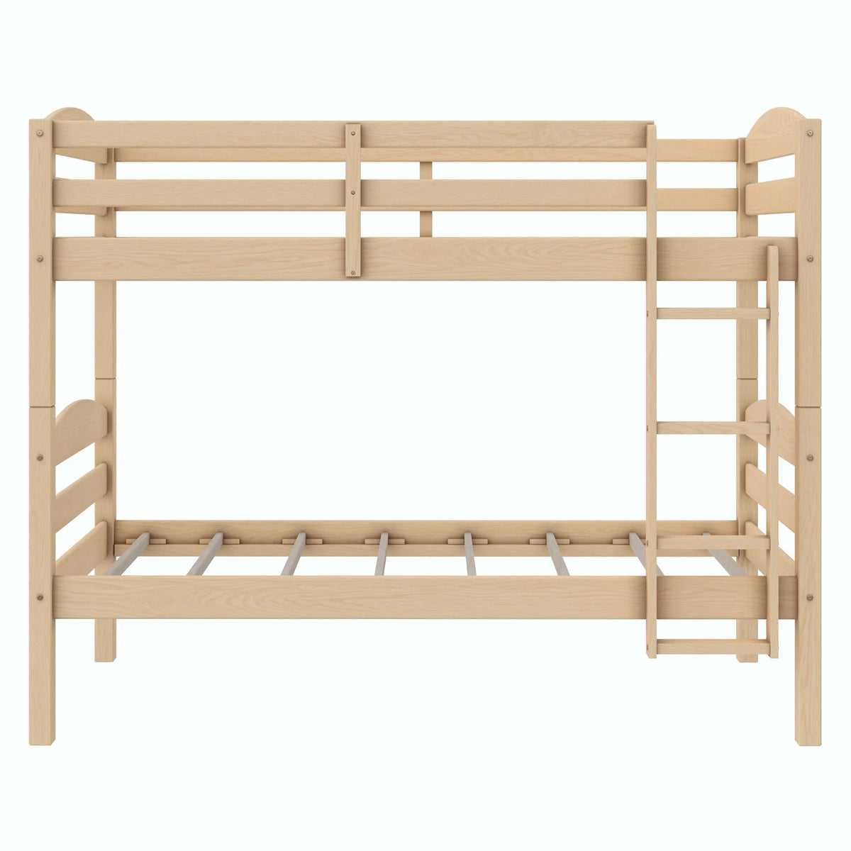 White Solid Wood Twin-over-Twin Convertible Bunk Bed P589