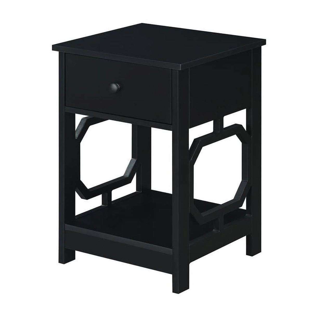 Black One-Drawer End Table Set of 2 D3260