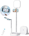 Overhead 360° Rotation Phone Stand with Two Phone Holders, Rechargeable Wireless Foldable LED Light, Pack of 2 T729