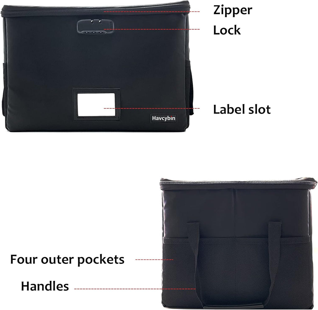 Fireproof File Storage Organizer Box with Lock, Pack of 2 J4742