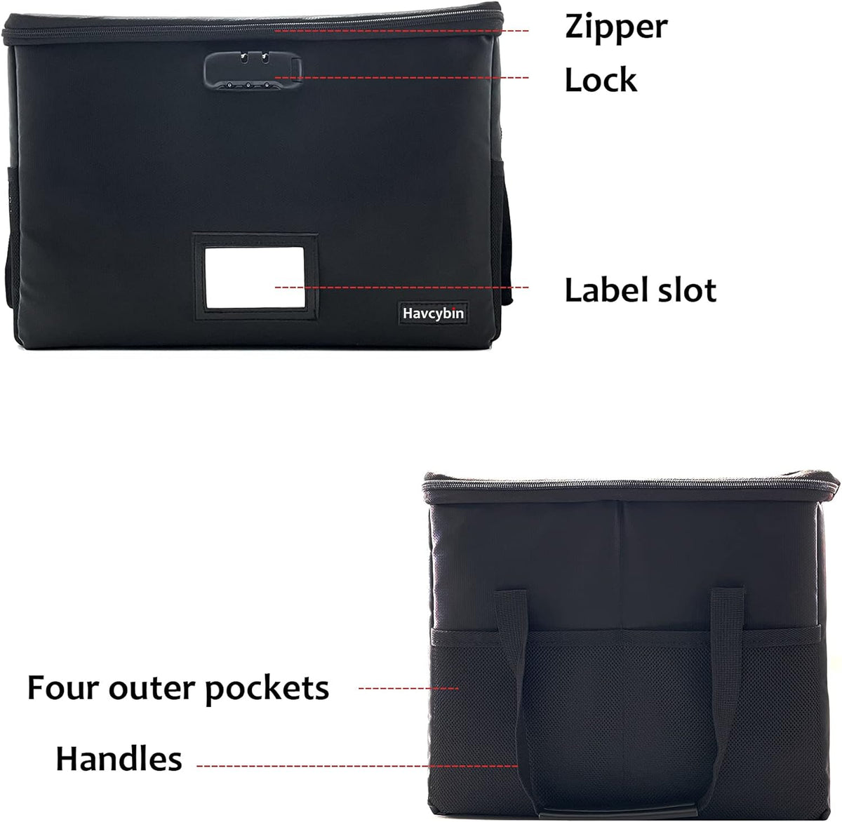 Fireproof File Storage Organizer Box with Lock, Pack of 2 J4742