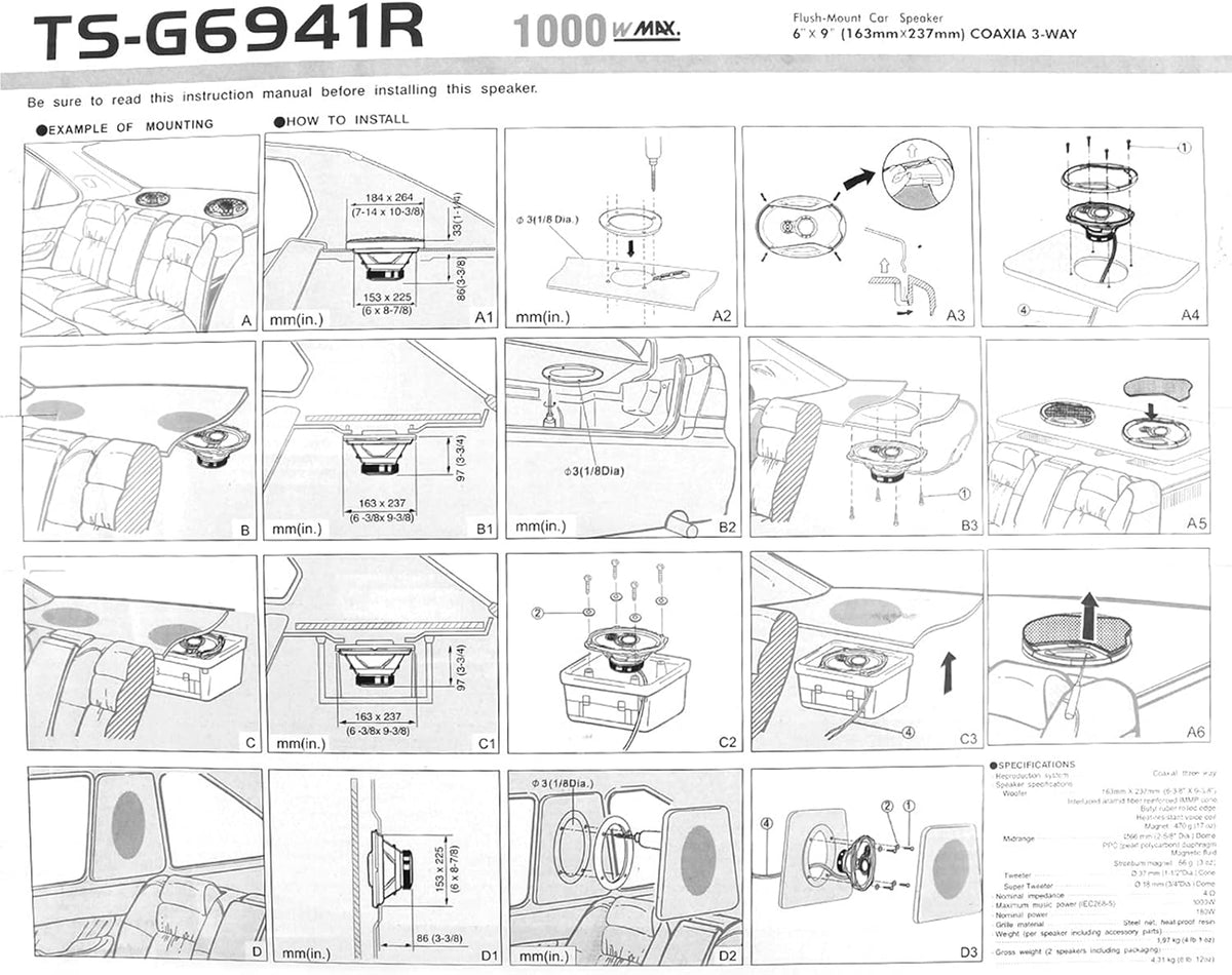 6''x 9'' 3-Way Coaxial Speakers (2 Pack) W45447