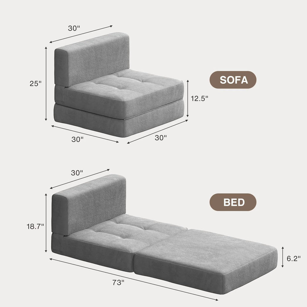 Light Gray Sleeper Sofa Bed D95410