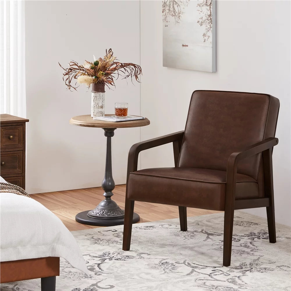 Dark Brown Upholstered Accent Chair Z319