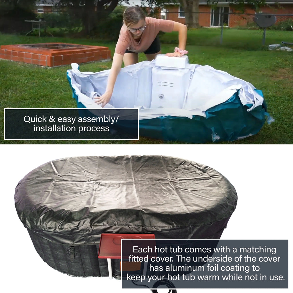 145 Gallon 2 Person Brown Oval Inflatable Hot Tub N648