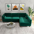 Blue Velvet L-Shaped Right-Facing Sectional E603263