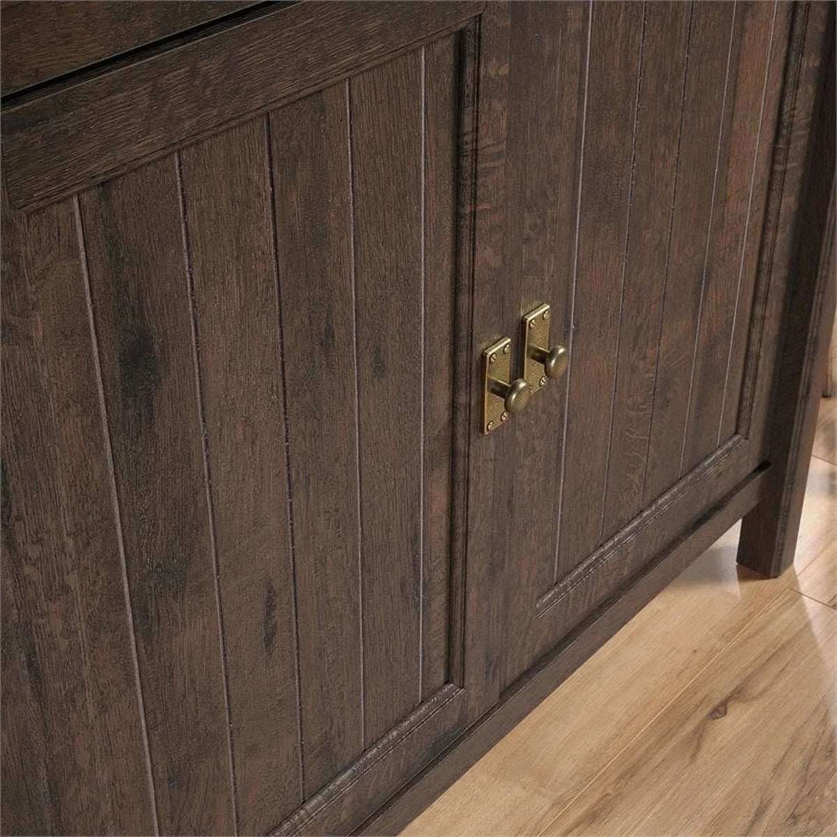 Mid-Century Wood Cabinet in Coffee Espresso Oak W840118