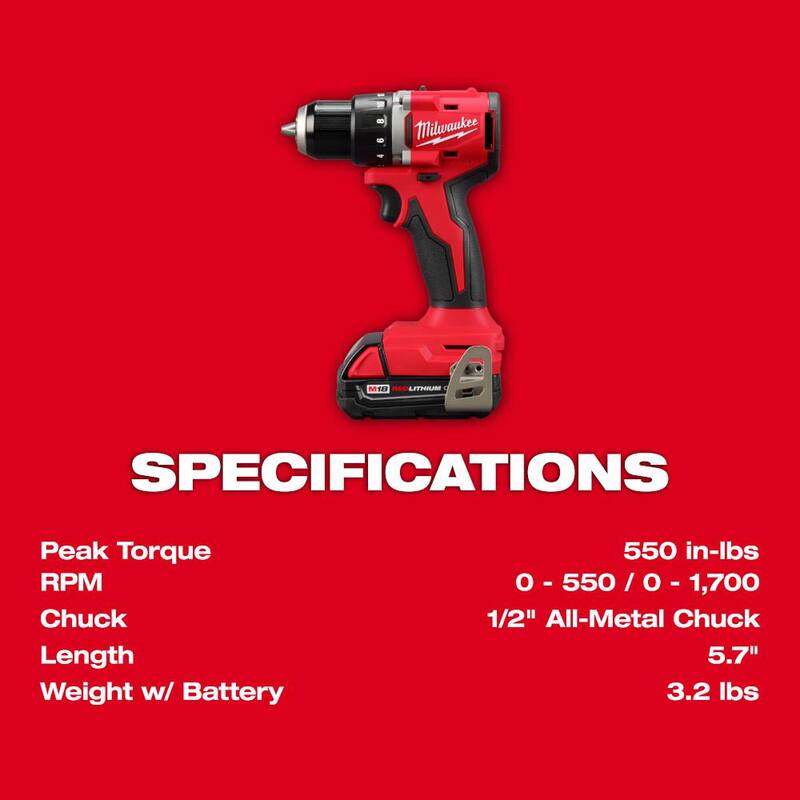 18V Lithium-Ion Brushless Cordless Compact Drill/Impact Combo Kit (2-Tool) with Oscillating Multi-Tool C64792
