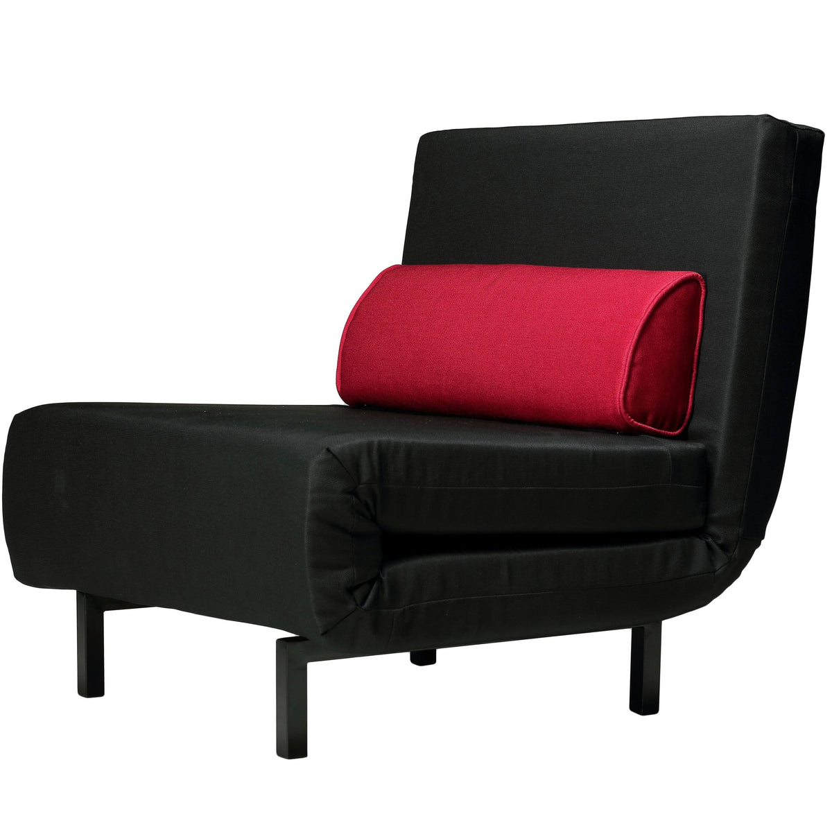 Black Convertible Accent Chair Bed F68837