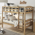 White Solid Wood Twin-over-Twin Convertible Bunk Bed P589