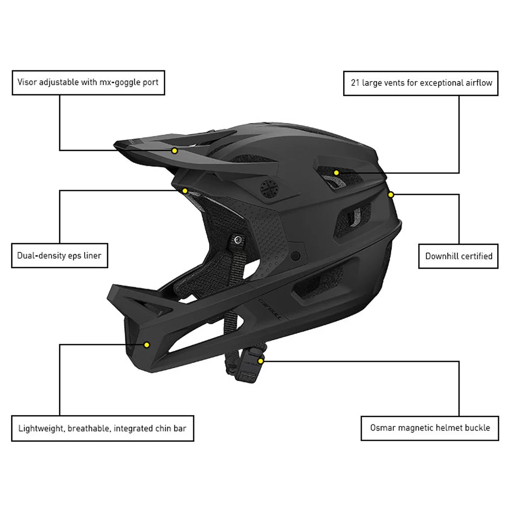 Full Face Trail MTB Cycling Helmet with Adjustable Visor A332248