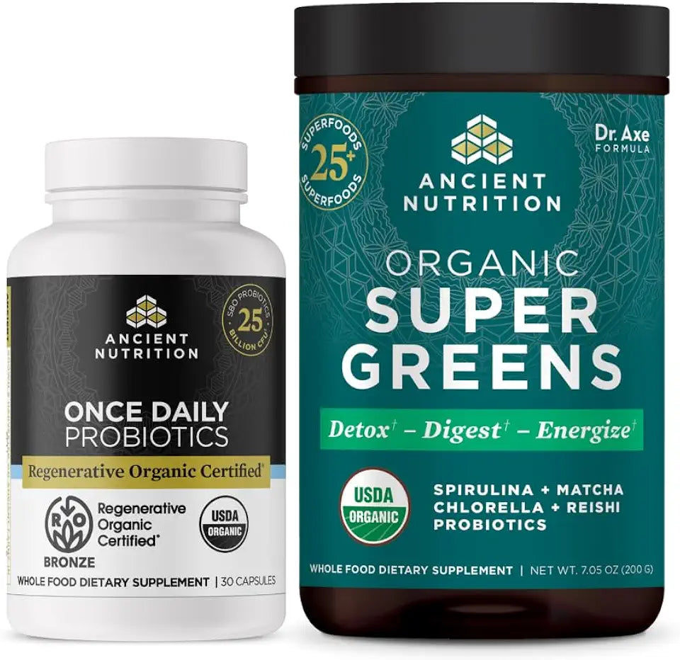 Organic Probiotics 30 Count + Organic Supergreens Powder 25 Servings G30429