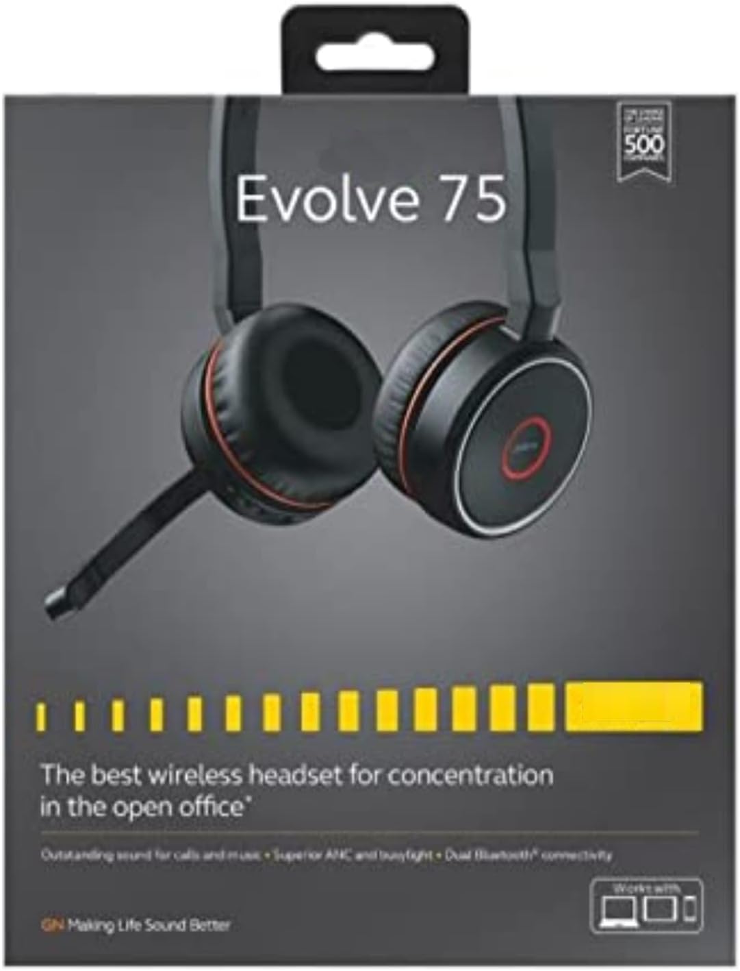 Wireless Headset with Active Noise-Cancelling Microphone and USB Adapter L979