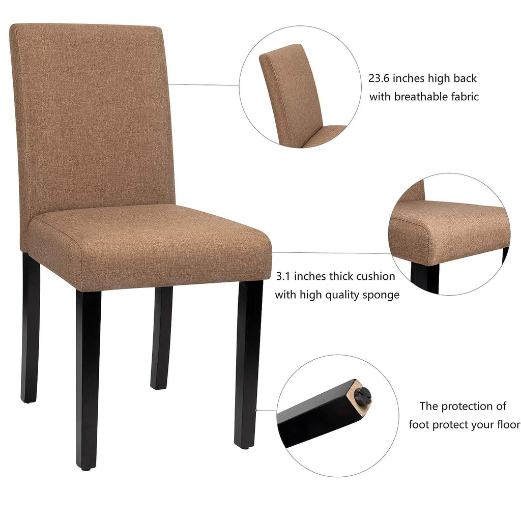 Set of 4 Upholstered Dining Chairs with Wood Legs K7534
