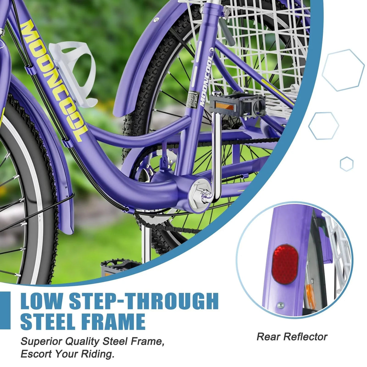 7 Speed Adult Tricycle with Basket & Dual Braking System R415