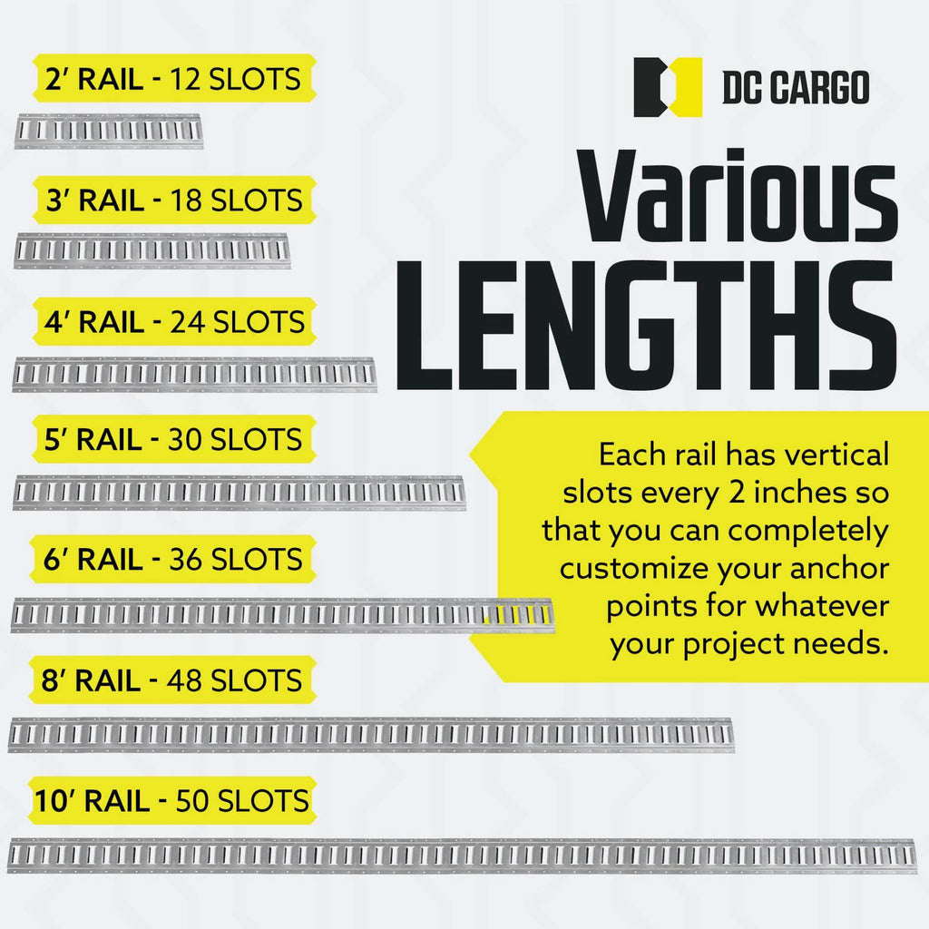 Galvanized Steel E Track Tie-Down Rail, Pack of 10 G88570