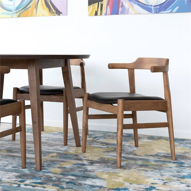 Black Faux Leather Dining Chair (Set of 2) C6968