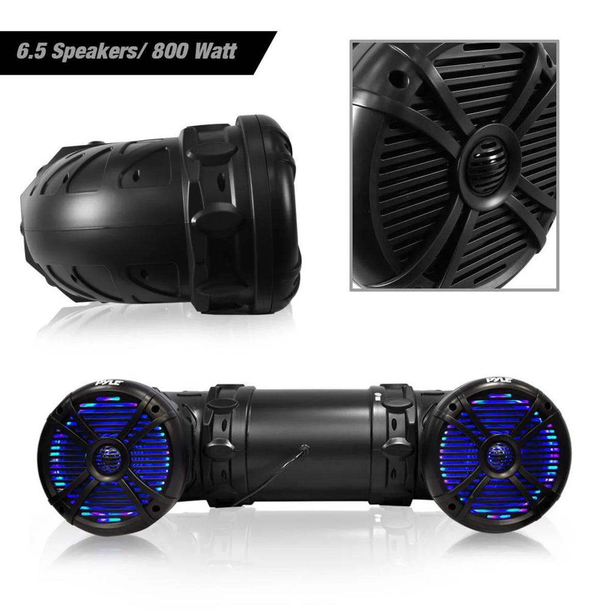 800 Watt Portable Waterproof Bluetooth Speaker with LED Lights X3853
