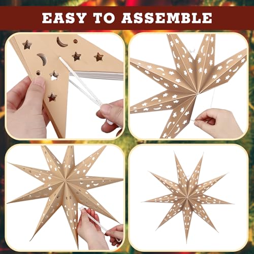 3D Paper Lantern 24 inch Hollow Star C48312