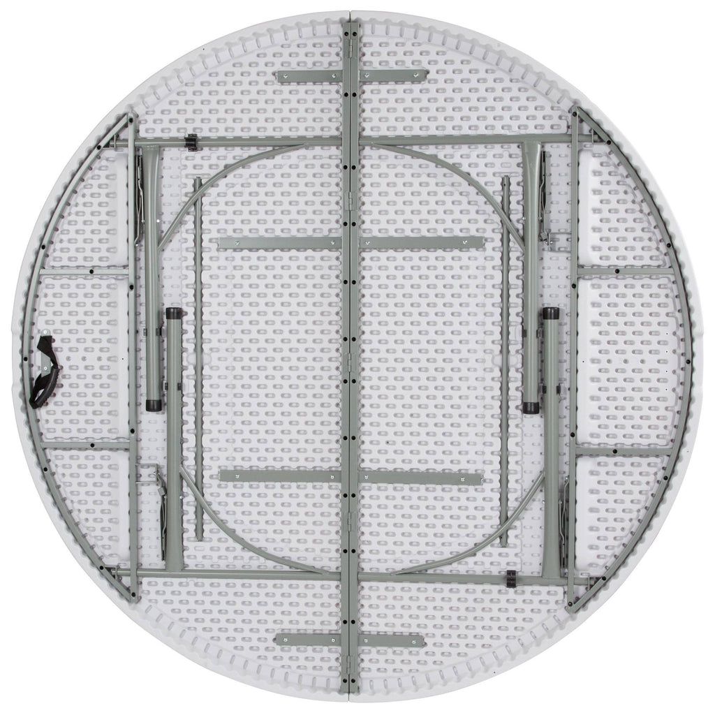 6-Foot Round Bi-Fold Granite White Plastic Folding Table X816406
